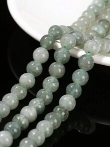 1入組6/8/10mm冰種翡翠石英拋光圓珠，手工DIY手鏈、項鏈、珠寶製作散珠 - 墨綠色 - 查看 8