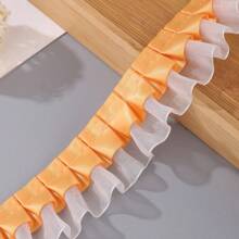4cm Double Layered Pleated Polyester Sheer Organza Clothing Accessory Skirt Hem Sleeve Cuff DIY Dress Frame Lace Flower Edge