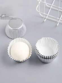 100入組金色和銀色圓形巧克力紙杯，適用於蛋糕製作 - 金色 - 查看 4