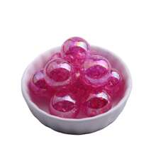 彩色風格20mm 10入組散珠環，亞克力繪畫彩虹迪斯可銀箔爆裂水晶磚珠，適用於粗鍊項鍊、珠寶設計