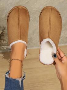 Home Warm Slippers, Soft Sole Lightweight Plush Line Shoes