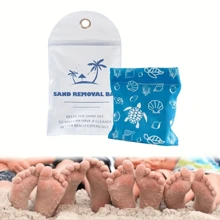 New Sand Remover For Beach Sand Removal Bag Powder Pouch Sand Remover Brush Beach Vacation Camping Essentials - Baby Blue - View 1