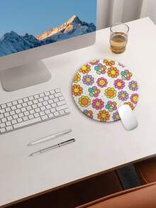 Bohemian Style Daisy Floral Mouse Pad - Soft, Smooth,  - Office Desk Essential - Simple Yet Perfect. - Multicolor - View 7