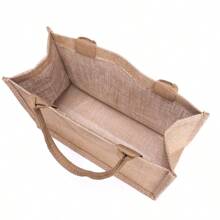 Solid Color Linen Ladies Tote Bag Daily Carry Large Capacity Shopping Party Handbag Burlap Bag, Beach Essentials, Summer Women Bag,Perfect For Travel, Vacation, Holiday & Beach