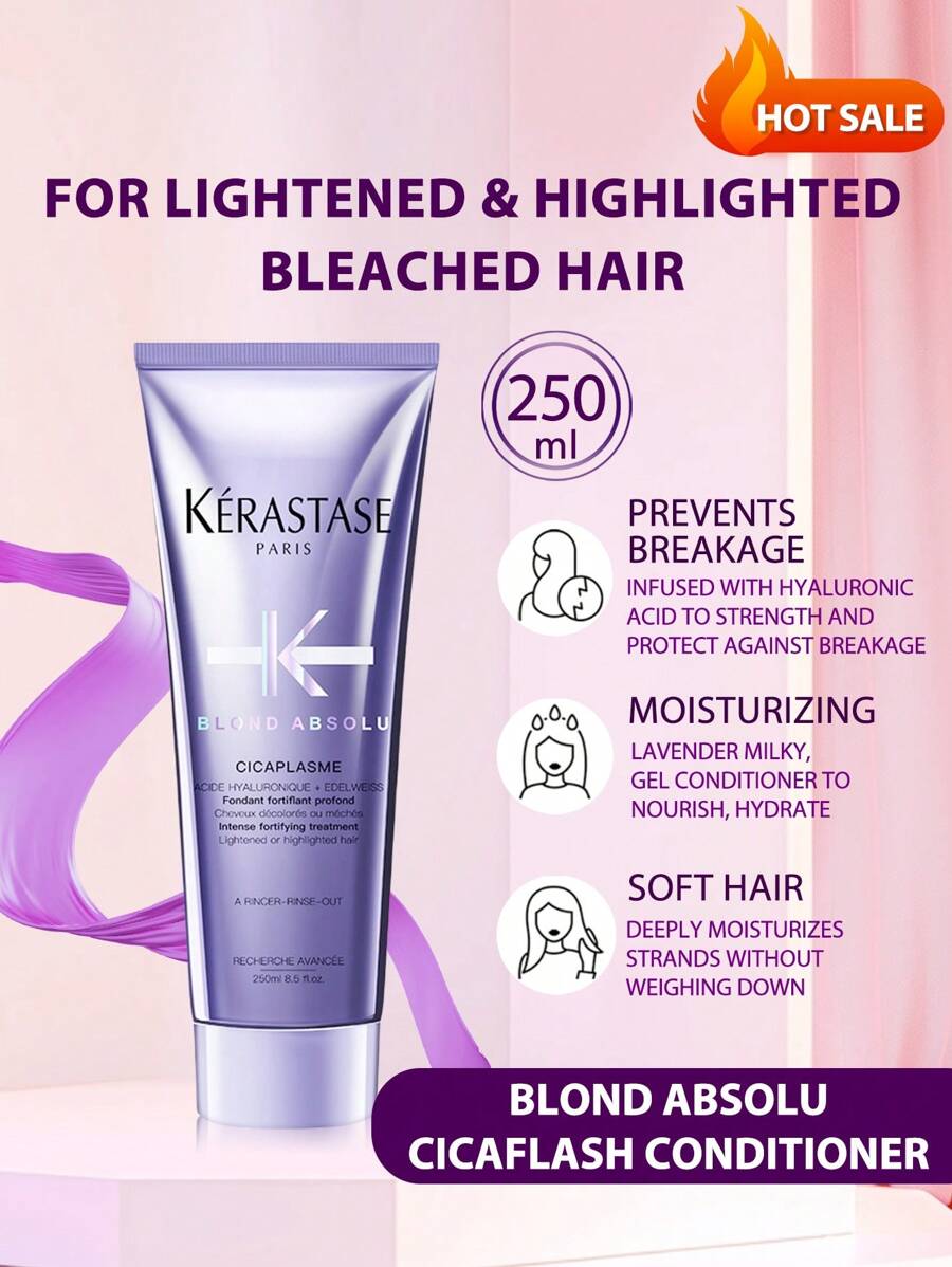 Kérastase Kerastase Blond Absolu Cicaflash 护发素 250ml | 适用于漂白、挑染和受损发质 | 修复和滋养 | 防止断裂 | 含有透明质酸 - 250ml - 查看 1