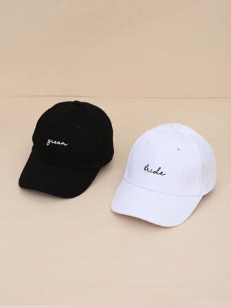 1 件/2 件黑白棒球帽套装，简约时尚嘻哈帽