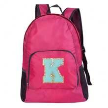 可折叠背包便携式旅行露营徒步旅行折叠包大容量超轻户外包，轻便，防水书包，适合毕业生、少女、大一、大二、大三和大四学生，大学和高中，非常适合户外、旅行、运动和返校，适合大学生的学校背包，非常适合大学、商务、工作、通勤、户外、徒步旅行、旅行、登山、体育场、运动、郊游、返校学校背包、书包、学校背包、返校、大背包、便携、可折叠、轻便，适合少女女大学生，非常适合返校、大学、初中、高中 - 粉色 - 查看 15