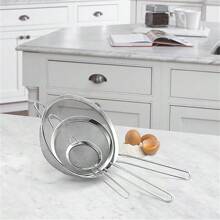 Colador de filtro multifuncional adecuado para fideos, dumplings, jugo, leche de soja, filtración de harina, polvo de café, colador de malla - Plateado - Ver 9