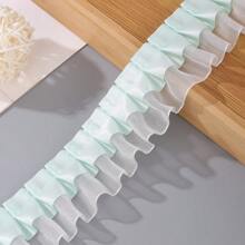 4cm Double Layered Pleated Polyester Sheer Organza Clothing Accessory Skirt Hem Sleeve Cuff DIY Dress Frame Lace Flower Edge