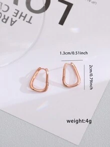 Nooxian 1 对女士扭曲不对称耳环 - 玫瑰金 - 查看 4