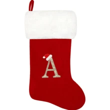 20 Inches Knit Monogram Stockings, Stockings Large Monogram Xmas English Letters Hanging Stockings Socks Double Sided Fireplace Hanging Stockings For Party Decoration New Year Party Gift Favors Supplies,Personalized Initial Stocking, Family Holiday Xmas Party Decor Birthday Home Decor Christmas Decorations Room Decor Christmas Winter Christmas Decorations Home Christmas Gifts Christmas Decor