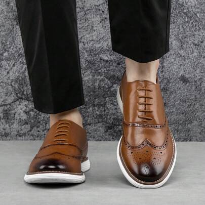 Men's Luxury Oxfords - Business Casual Lace-Up Fashion Shoes