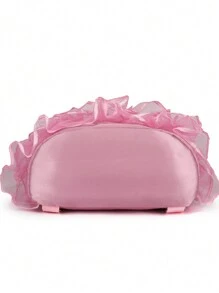 1pc Girls' Lace Backpack, Pink Ballet Style Princess School Bag, Suitable For Daily Use