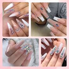 GLOZ 2支装美甲水钻凝胶，升级版凝胶指甲油，带刷头和笔尖，超强粘性，精准适用于美甲饰品、水晶水钻、珠子、花朵和3D装饰，8毫升*2支 - 無色 - 查看 4