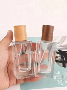 1 件 30 毫升高端木盖玻璃香水喷雾瓶，可再填充香水、爽肤水、精油醒酒器，适合作为礼物