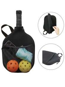 1 Cái Vỏ Túi Đựng Vợt Pickleball Bền, Túi Đựng Túi Bảo Quản Túi Xách, Vỏ Bọc Mái Chèo Pickleball, Túi Sắp Xếp In Chữ Màu Vàng Hồng Cho Thể Dục Thể Thao Ngoài Trời-Bảo Vệ Vợt Của Bạn Khỏi Trầy Xước Và Hư Hại - màu đen - Xem 4