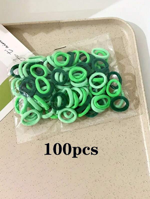 100Pcs Girls Elastic Hair Bands Colorful Nylon Small Headband For Children Ponytail Holder Scrunchie Kids Hair Accessories