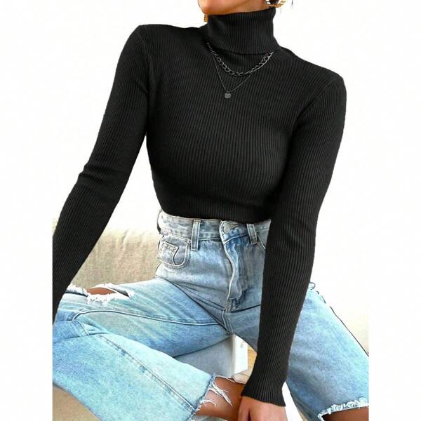 Blusa Tricô Feminina Manga Longa Suéter Inverno