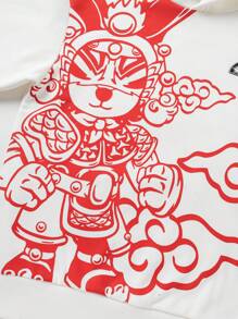 Balabala 男童卫衣新款连帽衫新年红色图案 - 白色 - 查看 6