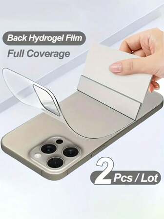 2 PCS Back Hydrogel Film Compatible With IPhone 16 15 11 12 13 14 Pro Max Mini Plus Screen Protector Compatible With IPhone X XR XS MAX Not Glass Gift For Birthday, Family, Friends Phone Screen Protector, Phone Accessories Waterproof Shockproof Anti-Fall Anti-Fall Scratch Resistant Anti-Fingerprint Full Cover