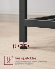 VASAGLE Isla de Cocina con Encimera Grande, Estantería de Cocina de 3 Niveles, Marco de Acero, 60 x 120 x 90 cm, Estilo Industrial, Fácil de Montar, Marrón Rústico y Negro/Greige y Negro/ Roble Blanco