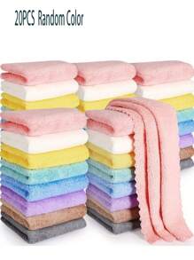 5pcs/10pcs/20pcs/30pcs Random Color Solid Hand Towels (9.4 In*9.4 In), Soft Absorbent Hand Towel For Home, Bathroom, Multi-Purpose Towels For Washing Dishes, Drying Hands Home Bathroom Decor Fall Decor Back To School