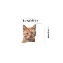 1pc Cute Brown Cat Window Sticker, Transparent & Opaque White Background With Open Mouth Yellow Cat Window Decoration Sticker, No Adhesive Residue & Fading, High-End Animal Sticker., Stickers, Wall Decal, Vinyl Decal For Home Decorations, Spring Decoration Items Refresh Your Home, Festival Decoration Stickers Gifts Birthday Graduation