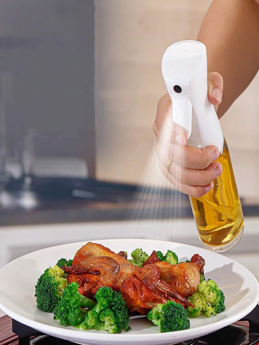 Press-Type Oil Sprayer Bottle, Household Seasoning Bottle With Dust Cover, Oil Control Bottle For Kitchen Air Fryer - Random Color - View 1