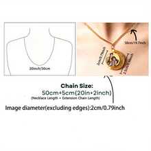 4 件/套或 1 件个性化照片项链 - 生动的定制图像吊坠 - 男女通用的情感礼物，适合特殊场合 - 旋转银月亮吊坠，生日礼物 - 金色月亮 - 查看 4