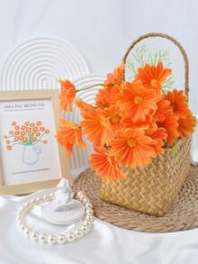 4入組人工雛菊花束，觸感逼真PU材質仿真雛菊花，適用於家庭婚禮派對花束、室內廚房餐桌花瓶裝飾