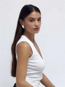 Uworld 1 对 18K 镀金不锈钢时尚几何光泽夸张大耳钉现代女士耳饰日常佩戴新潮流 - 金色 - 查看 7