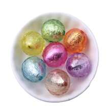 彩色風格20mm 10入組散珠環，亞克力繪畫彩虹迪斯可銀箔爆裂水晶磚珠，適用於粗鍊項鍊、珠寶設計