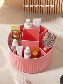 Caja de almacenamiento giratoria de escritorio para brochas cosméticas y maquillaje, soporte para bolígrafos, organizador, para vacaciones en la playa, colección de baño, colección de dormitorio, gran capacidad - Blanco - Ver 9