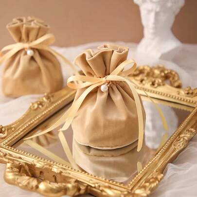 5 pezzi di sacchetti portaconfetti da matrimonio, borsette portaregalo con laccio per caramelle, cioccolato, piccoli souvenir adatti per matrimonio, compleanno, anniversario, San Valentino