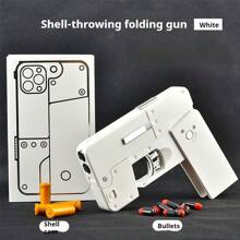 2024全新獨特摺疊手機殼玩具槍，半自動拋殼軟彈玩具槍，機械連桿方便玩具，多種顏色可選，惡作劇玩具，生日/節日禮物 - 彩色 - 查看 15