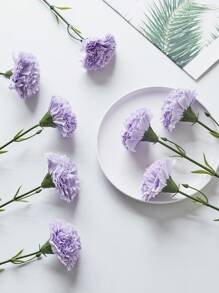 1pc/3pcs/6pcs Artificial Carnations Artificial Flowers Stems Silk Faux Flowers For Funeral Arrangements Wedding Bouquets Cemetery Wreaths DIY Crafts, Valentine Day, Gift Gifts Birthday Graduation