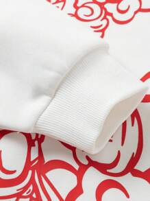 Balabala 男童卫衣新款连帽衫新年红色图案 - 白色 - 查看 7