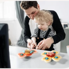 3 CÁI Đồ chơi Spinner cốc hút, Đồ chơi quay Đồ chơi trẻ em 3-18 tháng Đồ chơi giác quan cho trẻ mới biết đi Quà tặng sinh nhật cho bé gái 1 tuổi (Phụ kiện màu sắc ngẫu nhiên) - Nhiều màu - Xem 2