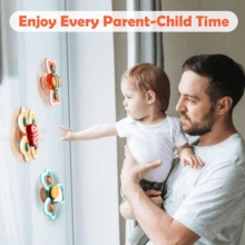 3 CÁI Đồ chơi Spinner cốc hút, Đồ chơi quay Đồ chơi trẻ em 3-18 tháng Đồ chơi giác quan cho trẻ mới biết đi Quà tặng sinh nhật cho bé gái 1 tuổi (Phụ kiện màu sắc ngẫu nhiên) - Nhiều màu - Xem 9