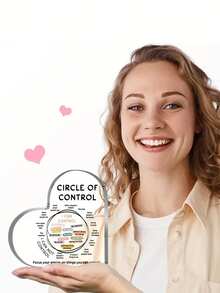 1 CÁI "Những thứ tôi có thể kiểm soát" Trang trí sức khỏe tâm thần, Quà tặng hình trái tim bằng acrylic cho phòng điều trị - Trang trí văn phòng của nhà tâm lý học - Văn phòng trị liệu/Lớp học/Phòng khách/Nghệ thuật trang trí phòng ngủ - Nhiều màu - Xem 3