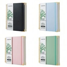 A4线圈笔记本，采用110gsm加厚纸张，300页（150张），4种颜色可选，内置收纳袋，使用更舒适。也称为线圈笔记本、螺旋笔记本、活页笔记本，B5尺寸，160页（80张）。 - 彩色 - 查看 10
