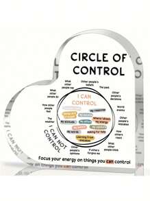 1 CÁI "Những thứ tôi có thể kiểm soát" Trang trí sức khỏe tâm thần, Quà tặng hình trái tim bằng acrylic cho phòng điều trị - Trang trí văn phòng của nhà tâm lý học - Văn phòng trị liệu/Lớp học/Phòng khách/Nghệ thuật trang trí phòng ngủ - Nhiều màu - Xem 9