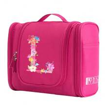 Geantă de toaletă, geantă de machiaj, geantă de călătorie impermeabilă pentru femei, geantă de depozitare de mare capacitate, geantă cosmetică cu imprimeu floral roz, cârlig, geantă de toaletă, geantă de mână, genți de toaletă, esențiale de călătorie de vară, pentru vacanță la plajă, rechizite școlare, esențiale pentru cămin, înapoi la școală, rechizite școlare