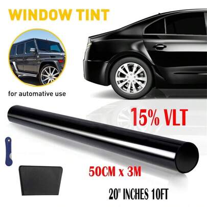 Dazone 300CM Uncut Roll Window Tint Film 15% VLT 20" X 10ft Feet For Car Home Office Glass Window UV Block Sunshade Tint Film Universal Privacy Security For Car Truck Auto- Any Size & Shade With Free Tools