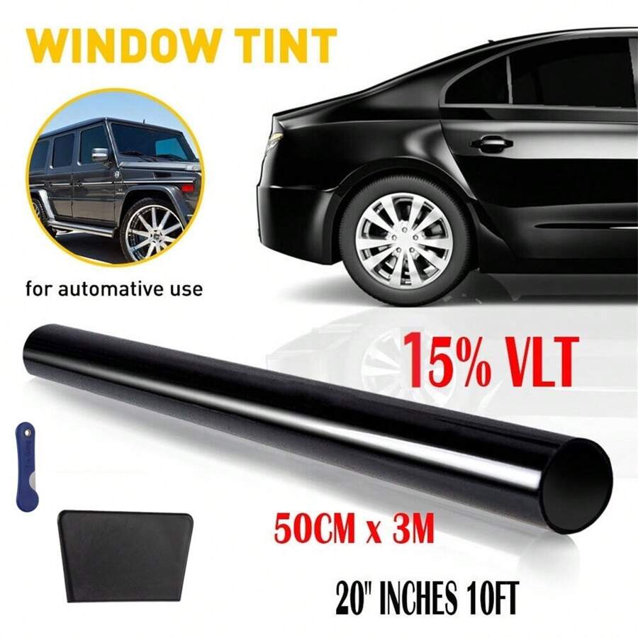 Dazone 300CM Uncut Roll Window Tint Film 15% VLT 20" X 10ft Feet For Car Home Office Glass Window UV Block Sunshade Tint Film Universal Privacy Security For Car Truck Auto- Any Size & Shade With Free Tools