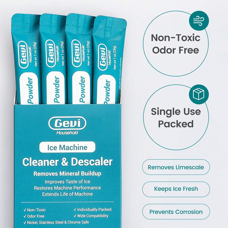 Gevi Ice Maker Cleaner & Descaler 4 Organic Citric Acid Descaling Powder For Coffee And
