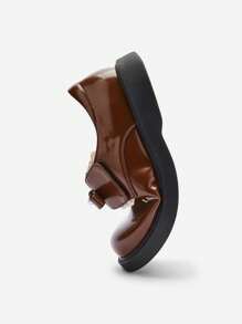 Balabala Girls' Princess Shoes Autumn 2024 New Children's Patent Leather Shoes Artistic Retro Bow Baby Shoes