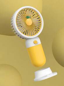 1 pieza Mini ventilador portátil de mano con puerto USB, cable de datos y base, adecuado tanto para actividades en interiores como exteriores, elección de regalo perfecta para citas, oficina, estudio y