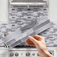 6 piezas de paneles de fondo de azulejos cerámicos con estampado de mármol falso multifuncional, resistente al agua, resistente al aceite, autoadhesivo para cocina, baño y decoración del hogar, papel tapiz resistente al agua, para decoración de sala de estar, decoración de dormitorio, útiles escolares, decoración de Halloween - Multicolor - Ver 1