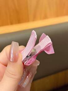 40pcs Random Color Fabric Bowknot Hair Clips, Cute & Sweet Hair Accessories Suitable For Daily Use - Multicolor - View 8